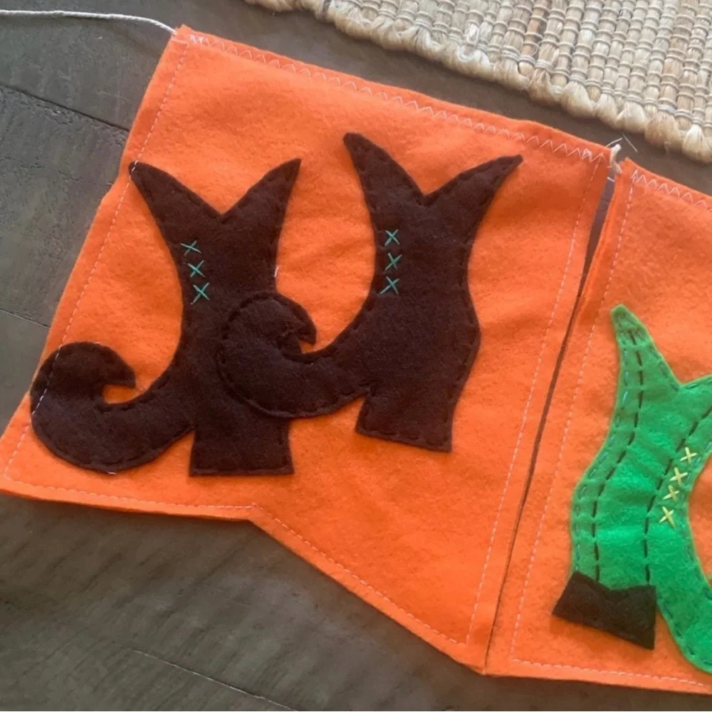Halloween witches boots felt banner / Halloween decor